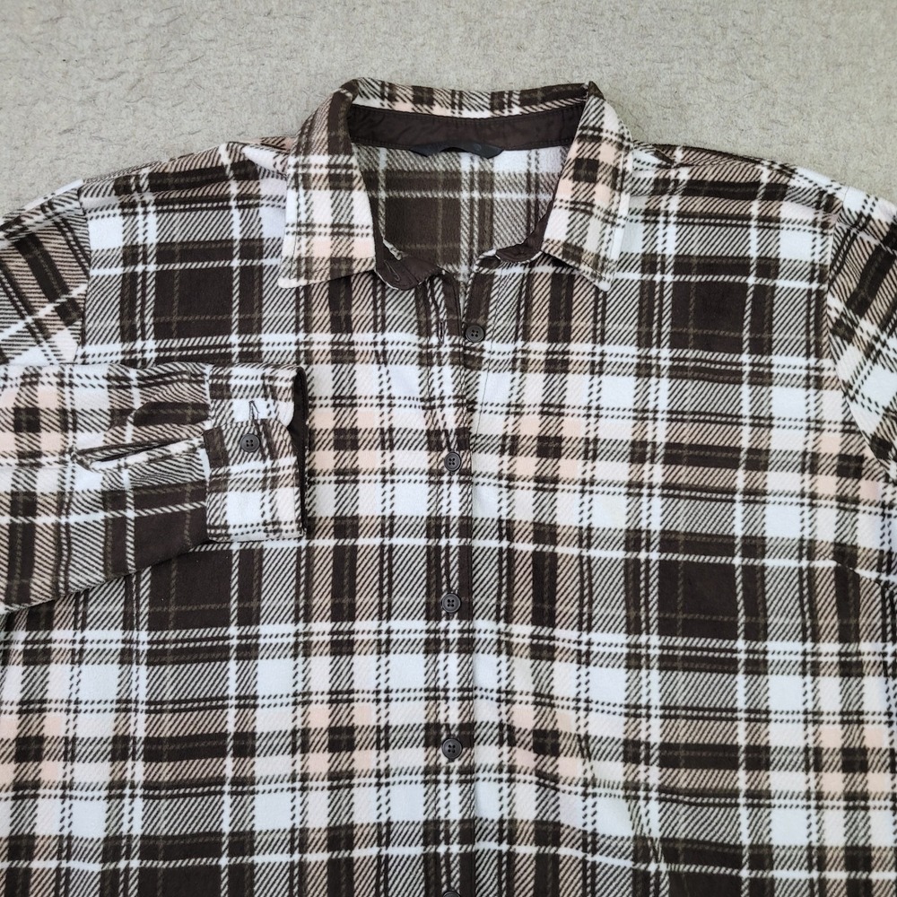 Riders by Lee Flannel Shirt Womens 3XL Brown Plaid Long Sleeve Button Up Outdoor